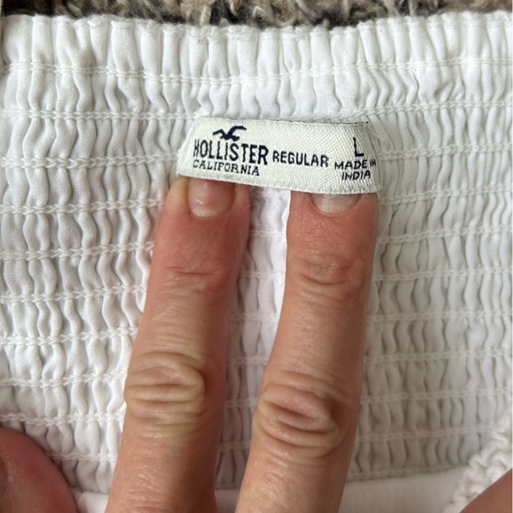 Hollister White Mini Ruffled Linen Blend Sundress size Large - Picture 8 of 9